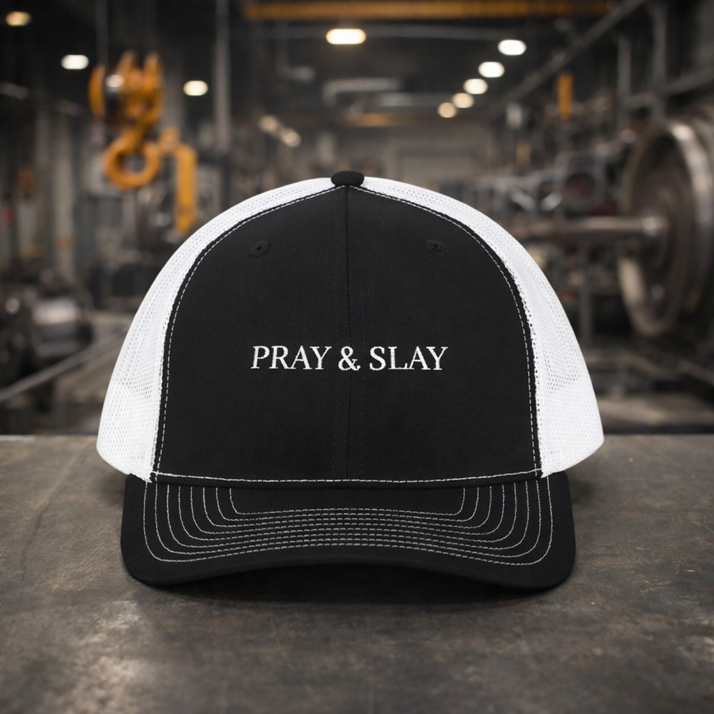 Pray & Slay Snapback Trucker Cap | Embroidered Mesh Back