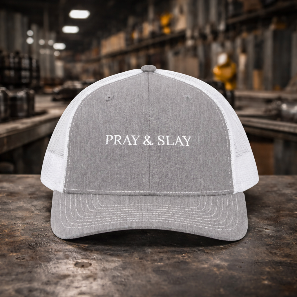 Pray & Slay Snapback Trucker Cap | Embroidered Mesh Back
